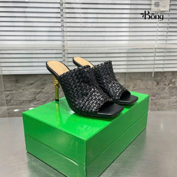Guốc Botega quai bện gót vàng