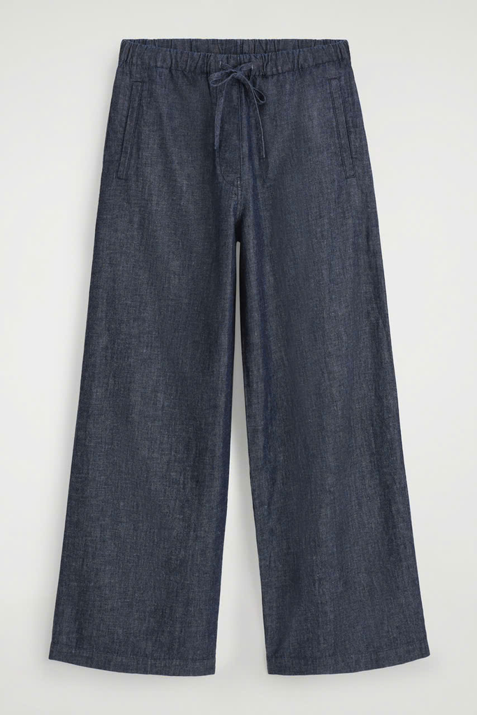 QUẦN JEANS ỐNG RỘNG CÓ DÂY RÚT