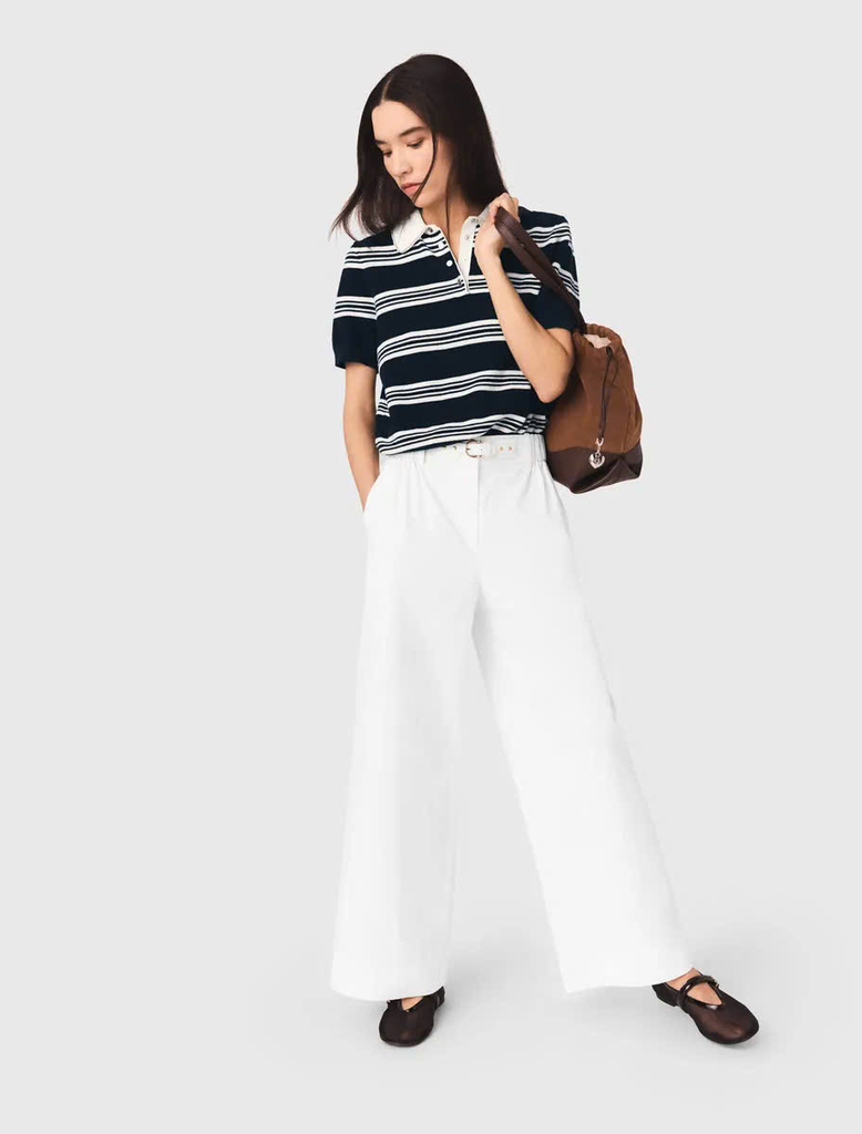 Quần ống rộng bằng vải cotton