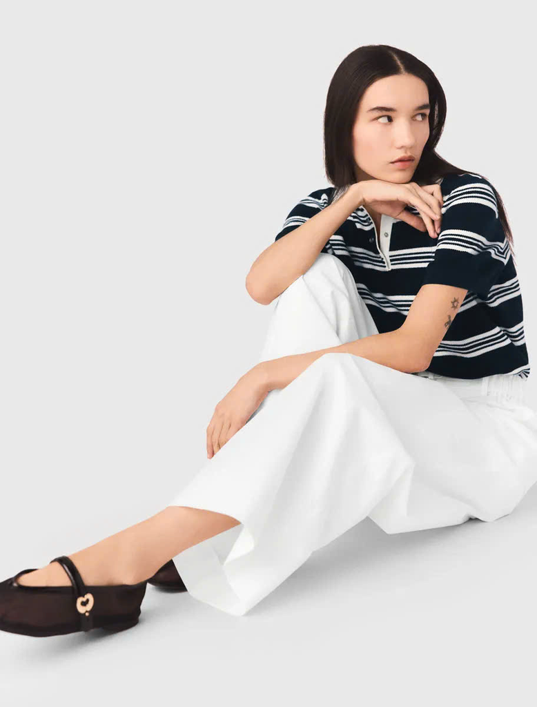 Quần ống rộng bằng vải cotton