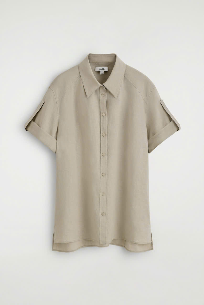ÁO SƠ MI VẢI LINEN TAY GẤP