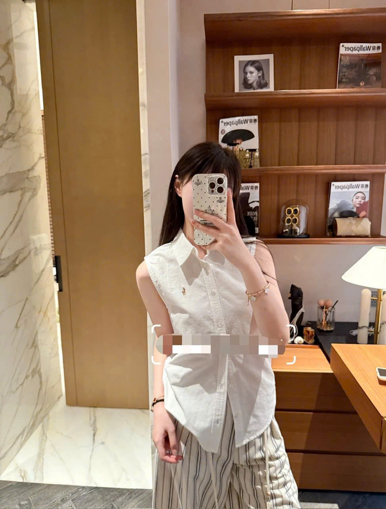 ÁO SƠ MI OXFORD KHÔNG TAY KIỂU DÁNG CỔ ĐIỂN