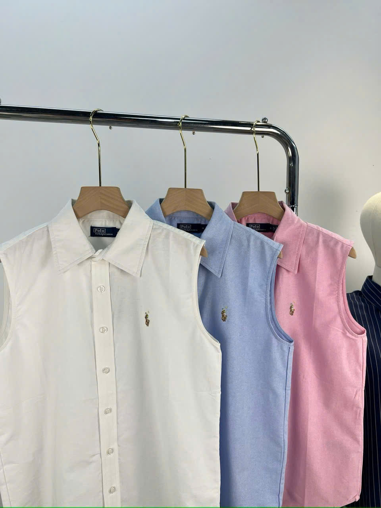 ÁO SƠ MI OXFORD KHÔNG TAY KIỂU DÁNG CỔ ĐIỂN