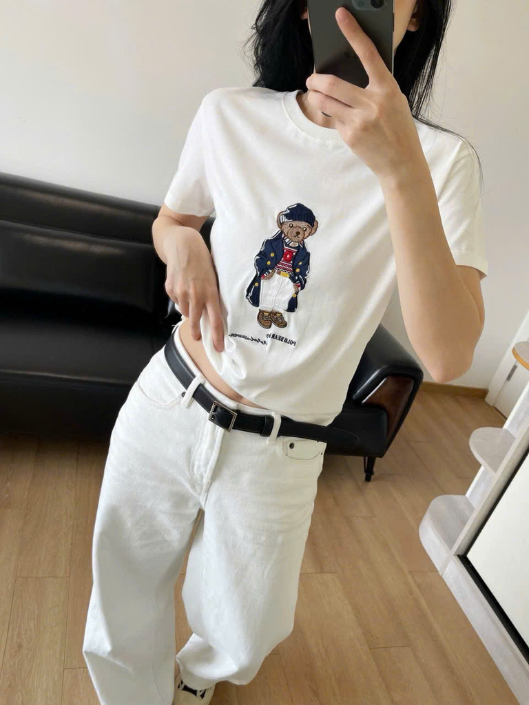 ÁO  THUN COTTON JERSEY IN LOGO POLO BEAR