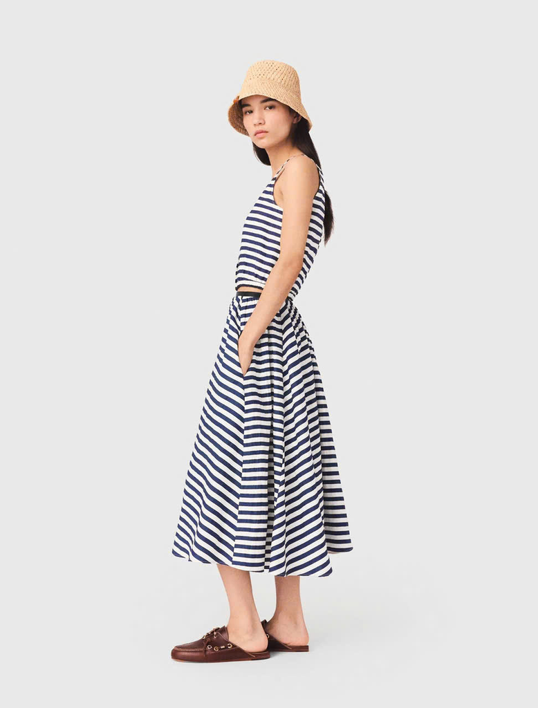 Set áo và Chân váy midi pha vải lanh