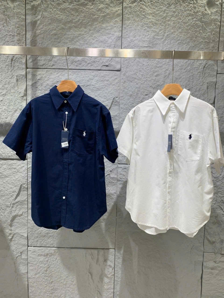 Áo  sơ mi ngắn tay bằng vải lanh cỡ lớn