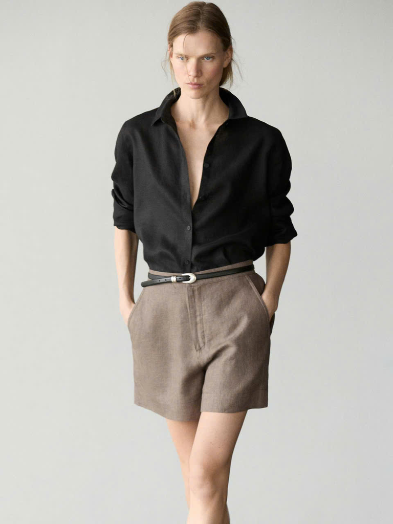 QUẦN SHORT BERMUDA VẢI LINEN NGẮN