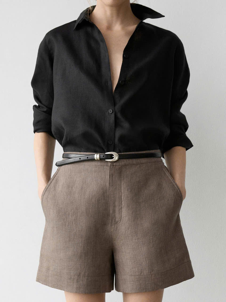 QUẦN SHORT BERMUDA VẢI LINEN NGẮN