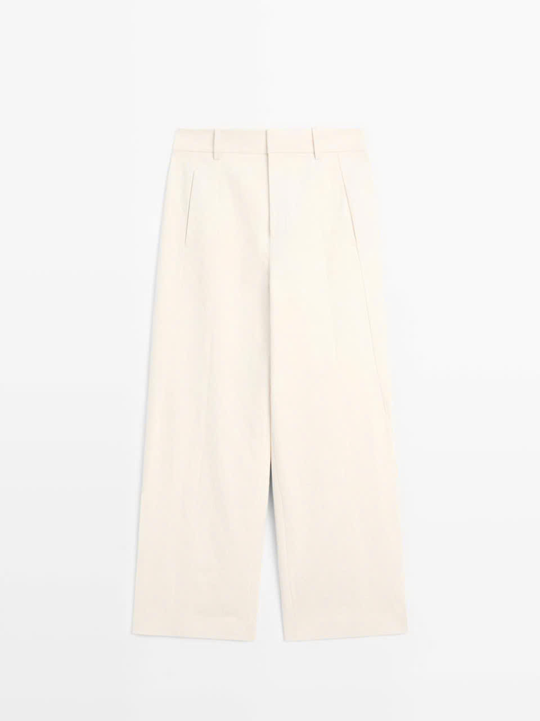 QUẦN ỐNG ĐỨNG BẰNG VẢI LANH VÀ COTTON