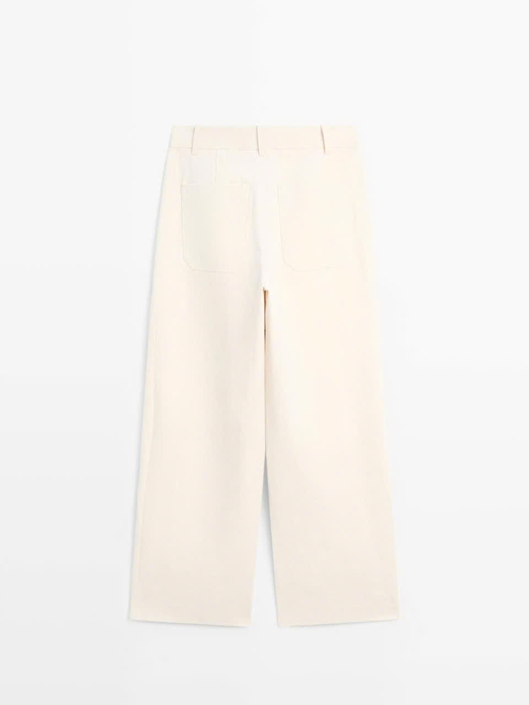 QUẦN ỐNG ĐỨNG BẰNG VẢI LANH VÀ COTTON