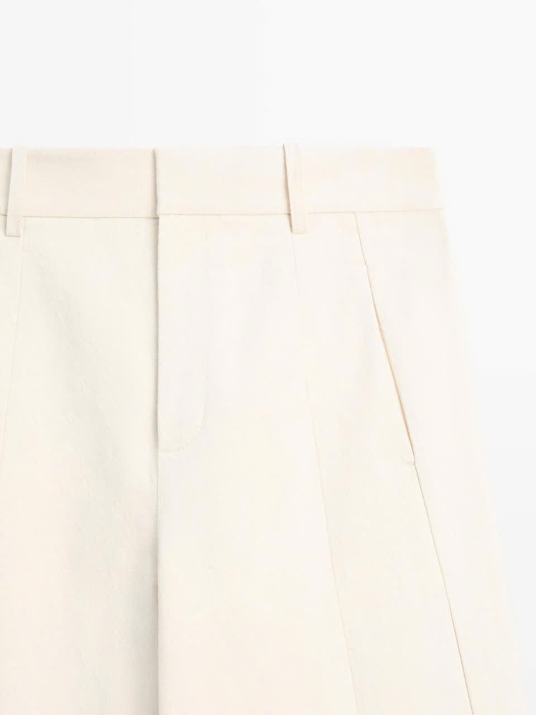 QUẦN ỐNG ĐỨNG BẰNG VẢI LANH VÀ COTTON