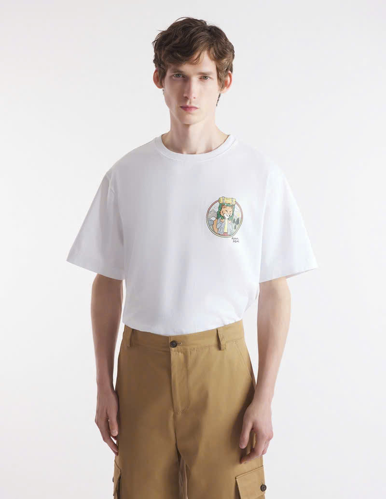 Áo thun cotton jersey in logo Rambling Fox