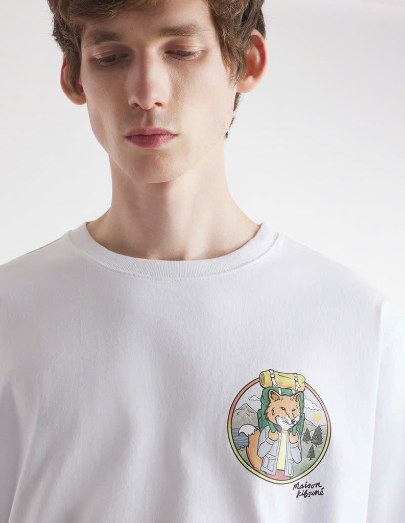 Áo thun cotton jersey in logo Rambling Fox