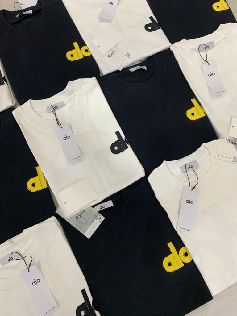 Tshirt ALO YOGA thêu ngực logo lưng 2 màu