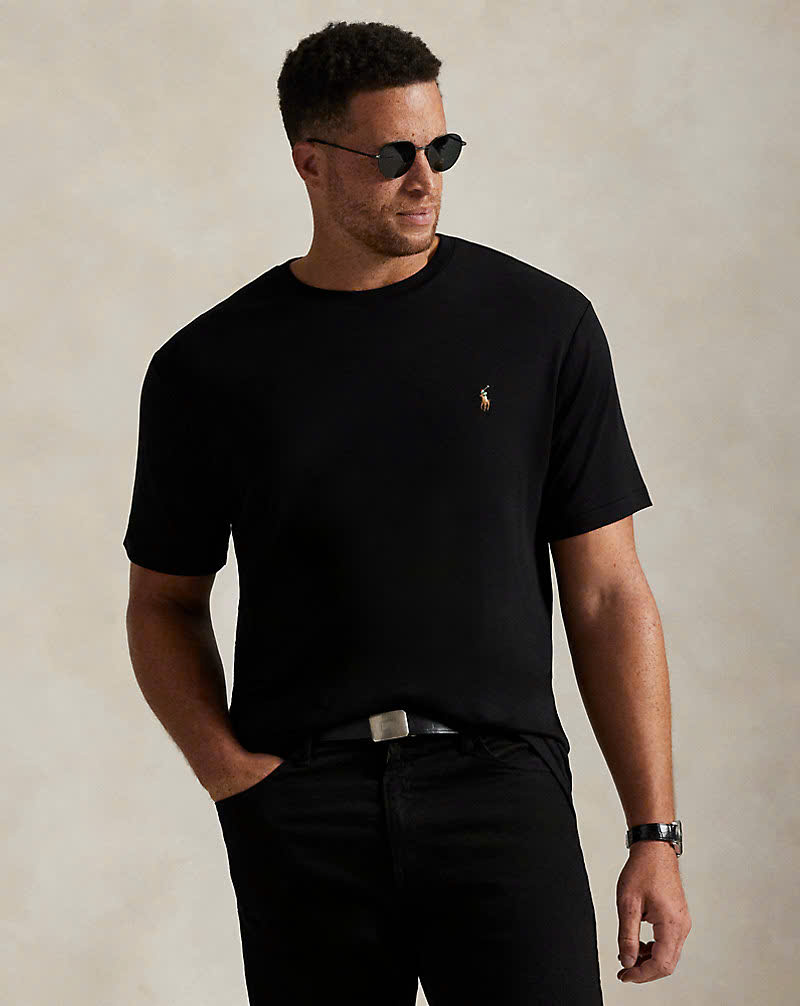 Tshirt nam POLO RL trơn cổ tròn logo ngực 3 màu