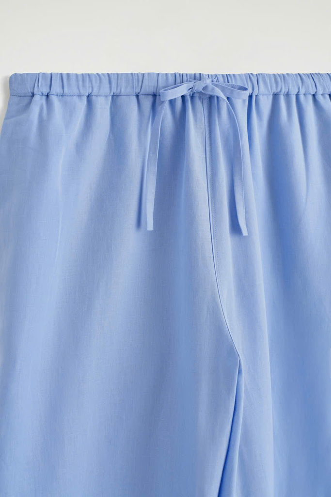 QUẦN ỐNG RỘNG BẰNG VẢI LINEN CÓ DÂY RÚT