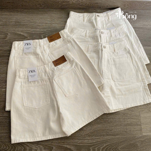 Short denim trắng Zara