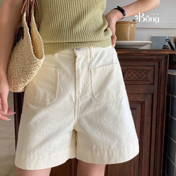 Short denim trắng Zara