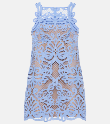 Váy Sel-portrait ren tím 3D hai dây