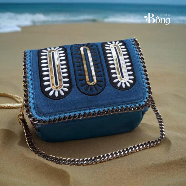 Túi Stellamccartny màu denim Sz22x16