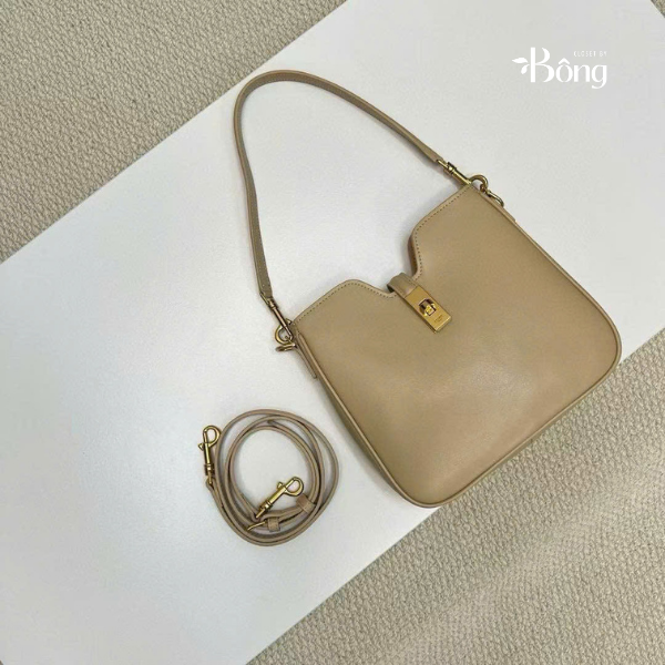 Túi Celine dáng hobo da khoá vàng 3 màu Sz25X21