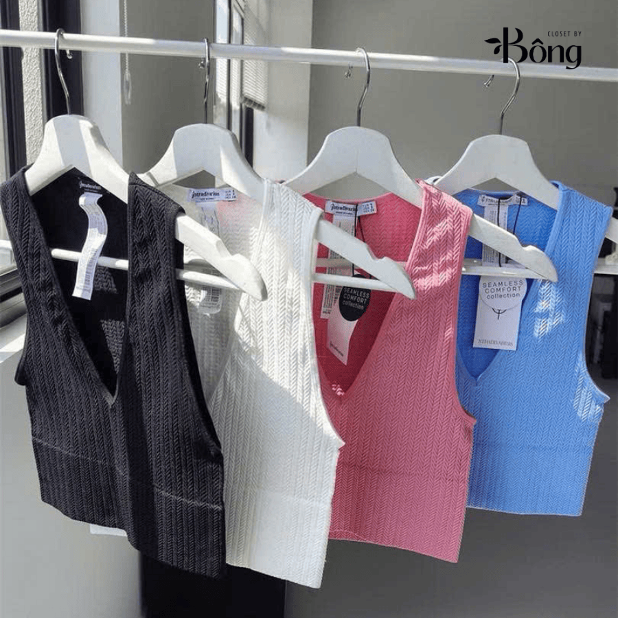Croptop thun tăm Stradivarius 4 màu xuất xịn