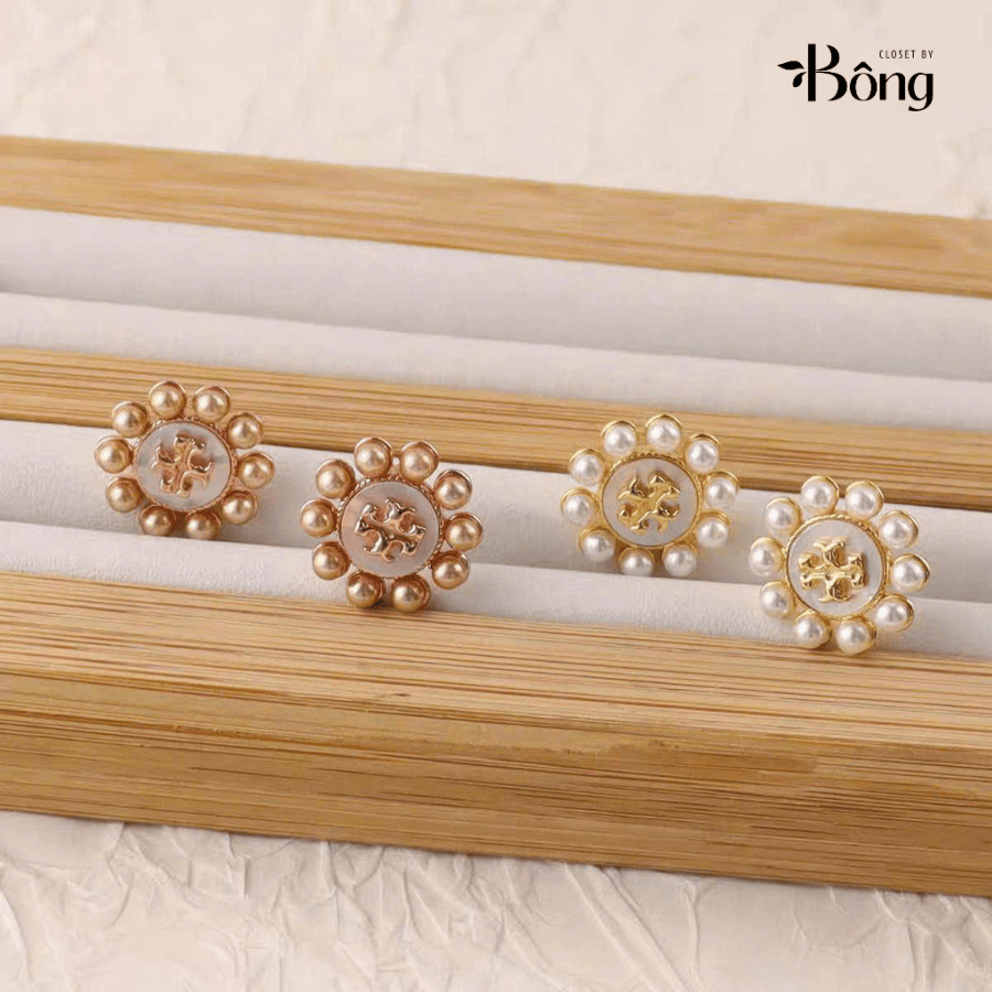 Khuyên tai Tory Burch 2 màu dư xịn