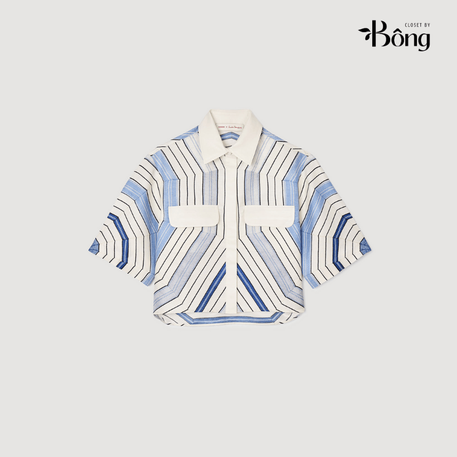 Set Sandro lụa họa tiết mạng nhện Áo + Quần short