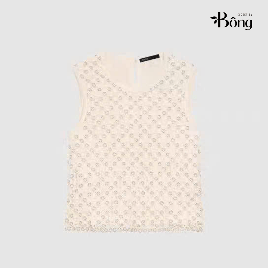 Áo gile lưới MAJE màu beirge