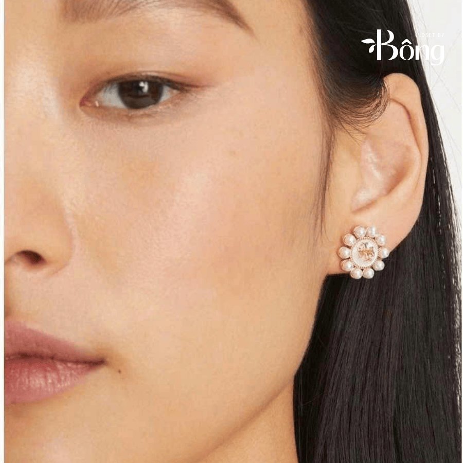 Khuyên tai Tory Burch 2 màu dư xịn