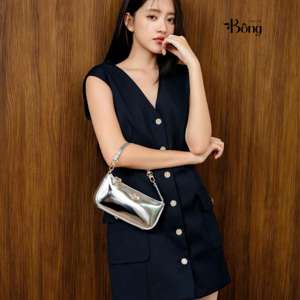 Jumsuit Maje đen khuy đá