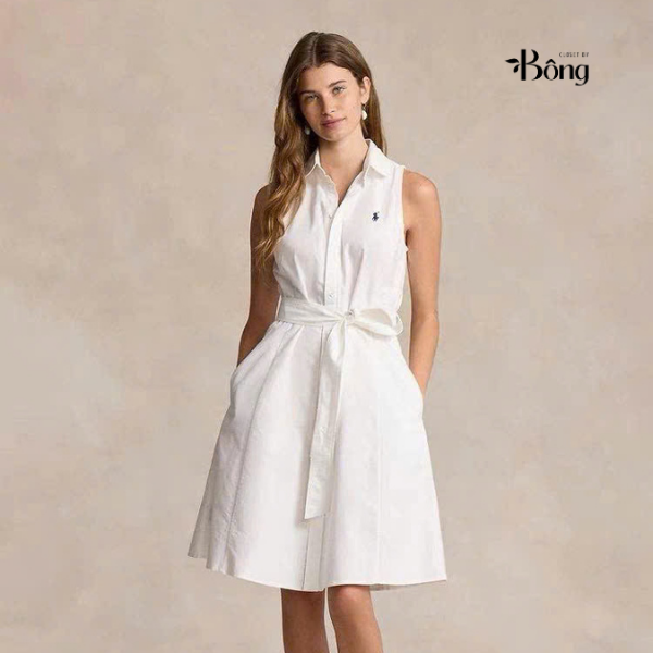 Váy demin polo kèm belt sát nách 3 màu