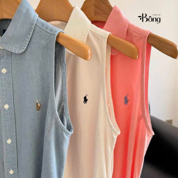 Váy demin polo kèm belt sát nách 3 màu