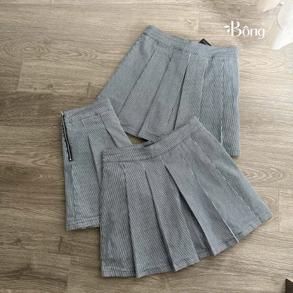 Chân váy kẻ xếp ly Massimo Dutti