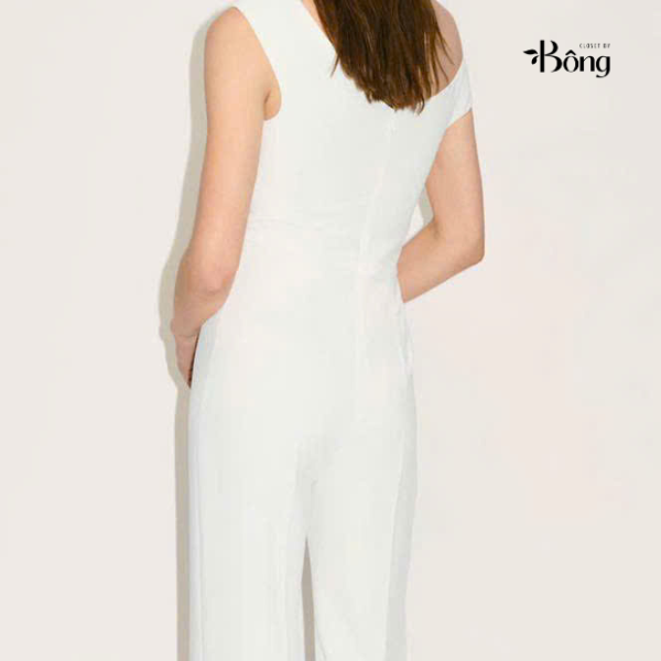 Jump suit Mango trắng trễ vai
