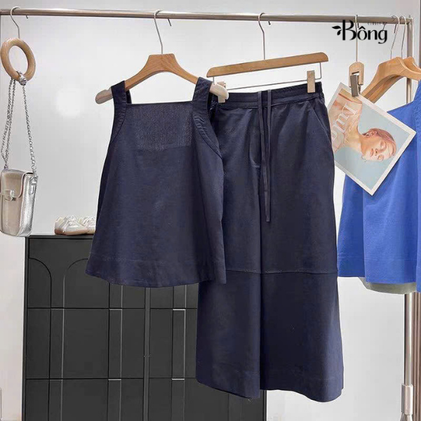 Set COS áo buộc 2 dây + quần cullotes 3 màu