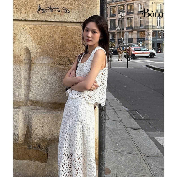 Set dài ren guipure