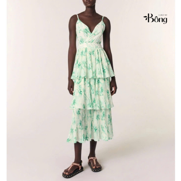 Đầm dài maxi xếp tầng in họa tiết