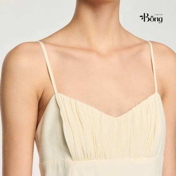 Đầm maxi phối dây hở lưng