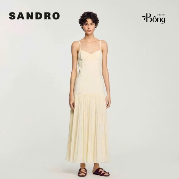 Đầm maxi phối dây hở lưng