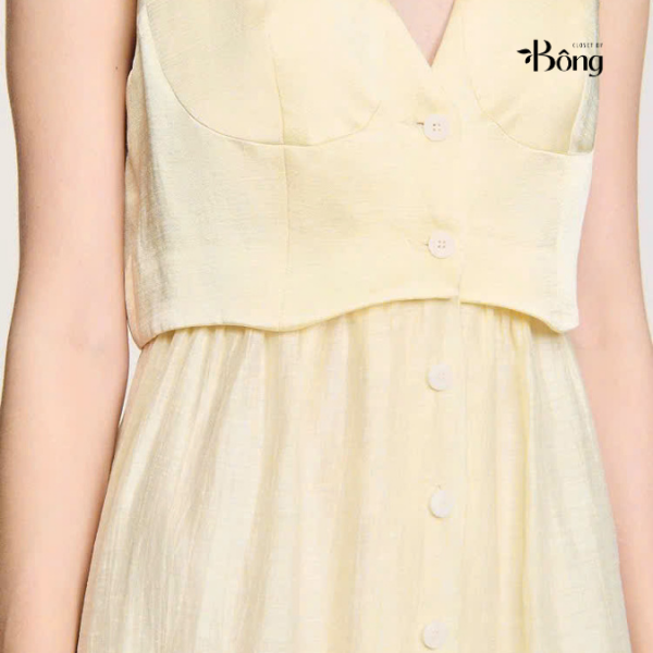 Đầm maxi vải linen