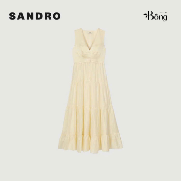 Đầm maxi vải linen