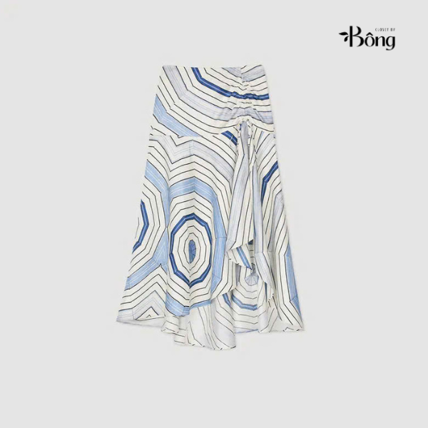 Chân váy maxi họa tiết xoắn ốc