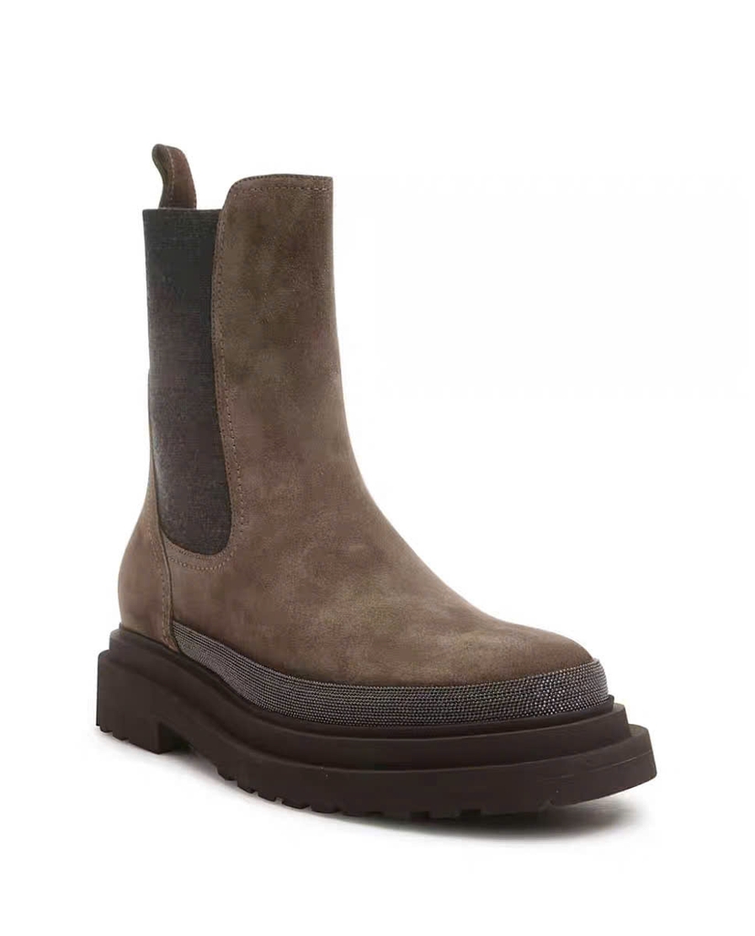 Brunello Cucinelli Boot Chelsea có xích Monil