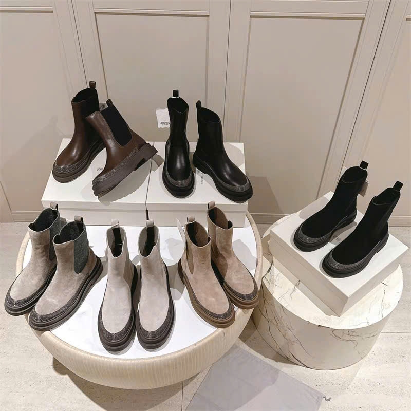 Brunello Cucinelli Boot Chelsea có xích Monil