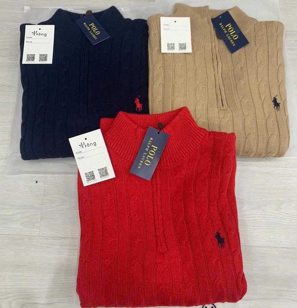 POLO RALPH LAUREN CABLE-KNIT COTTON QUARTER-ZIP SWEATER