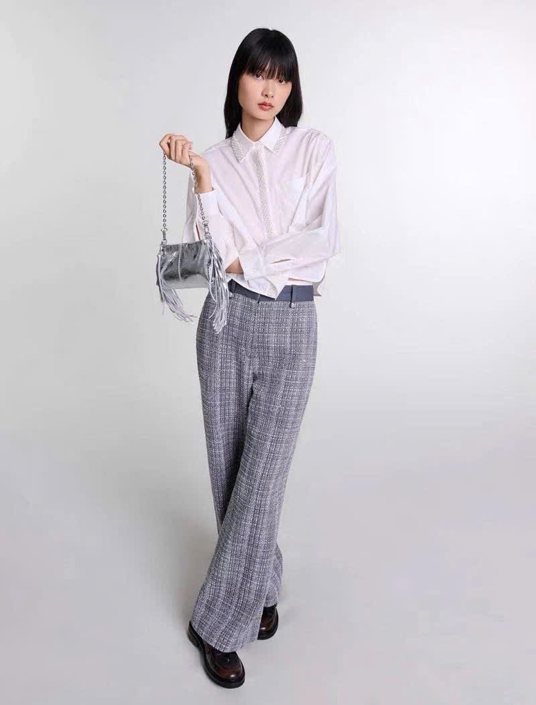 Quần Maje tweed nhũ suông (theo set có tách)