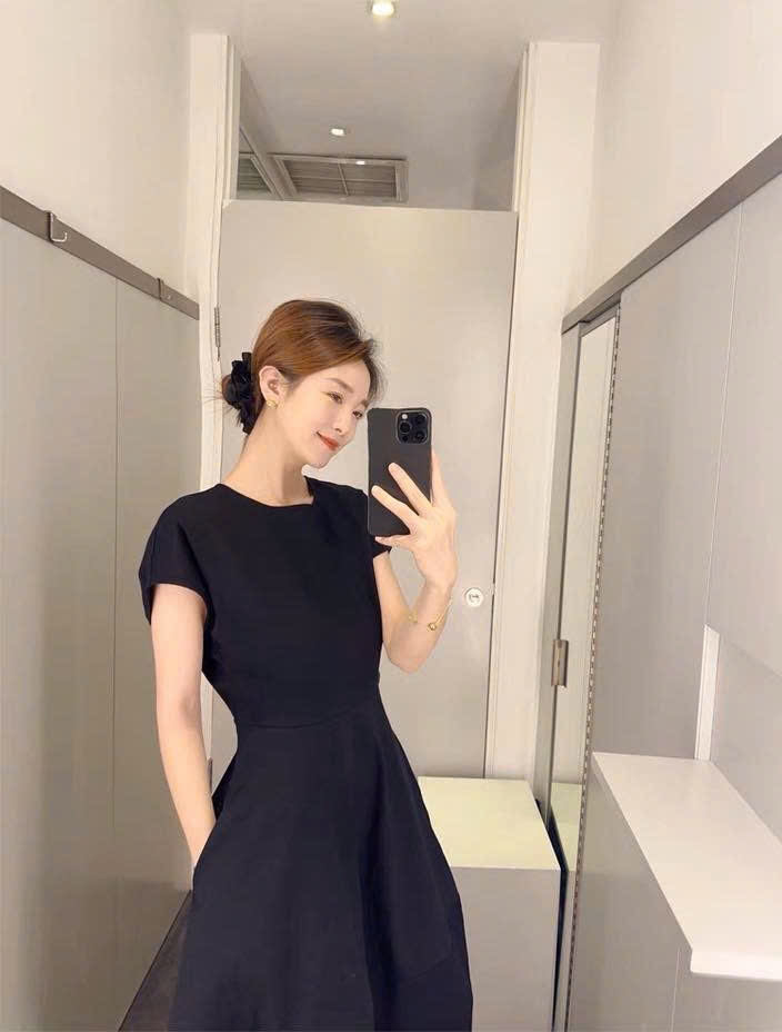 Chân váy thun COS đen (2pcs tách set)