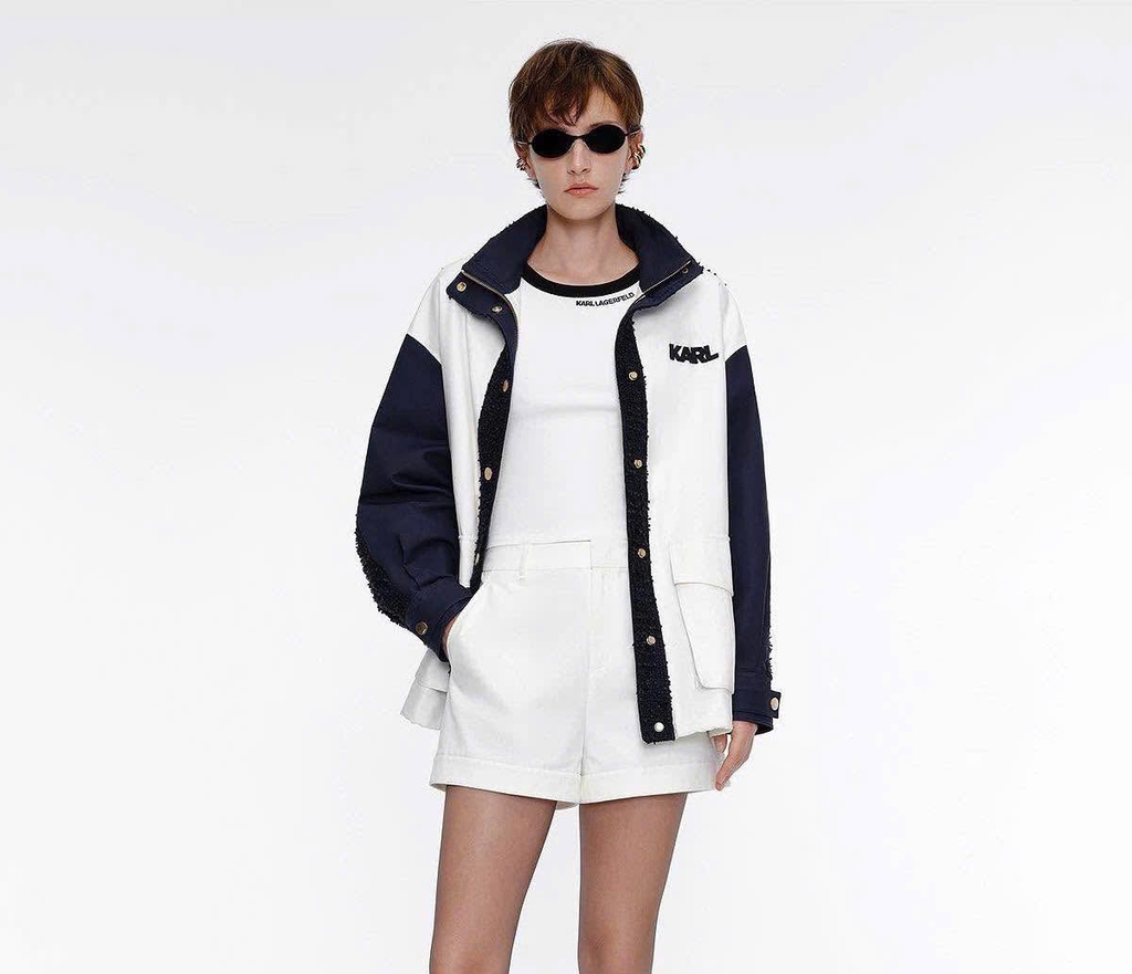 Top thun Karl viền 2 màu