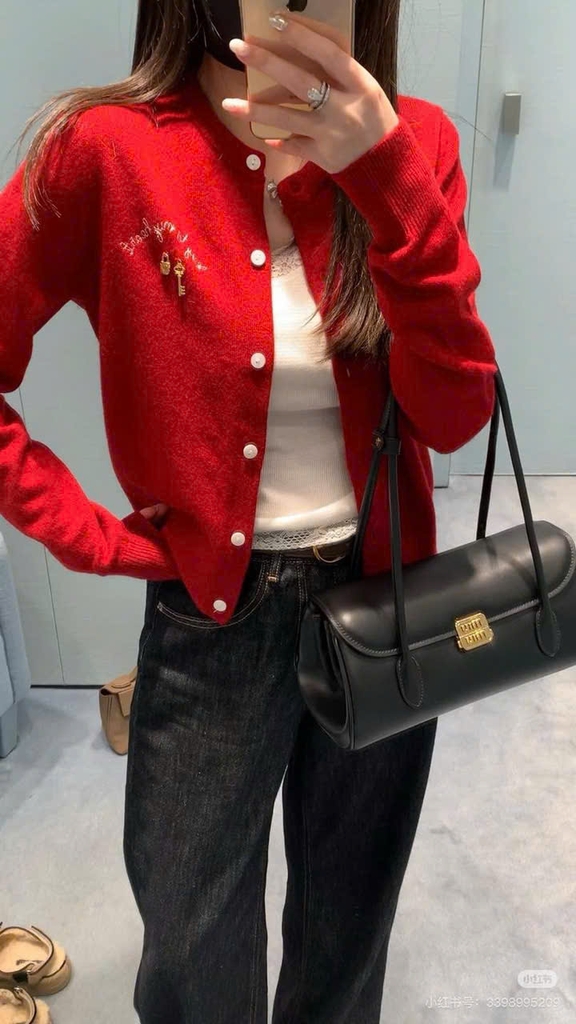 Túi Miumiu chữ nhật quai dài da trơn 3 màu